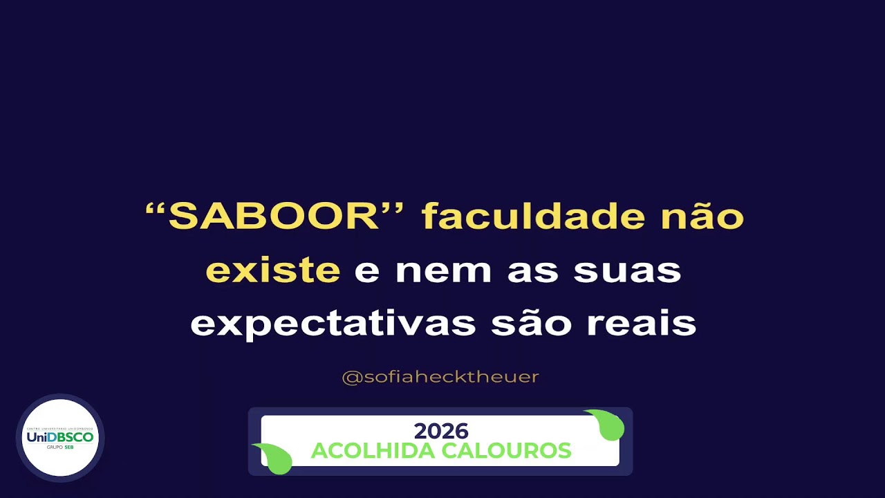 ACOLHIDA  CALOUROS - 2026
