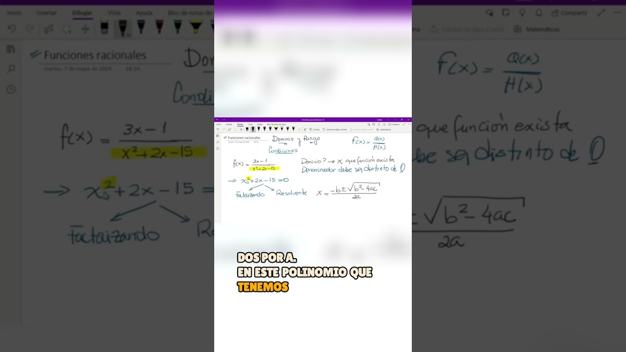 Aplicando la RESOLVENTE en FUNCIONES RACIONALES