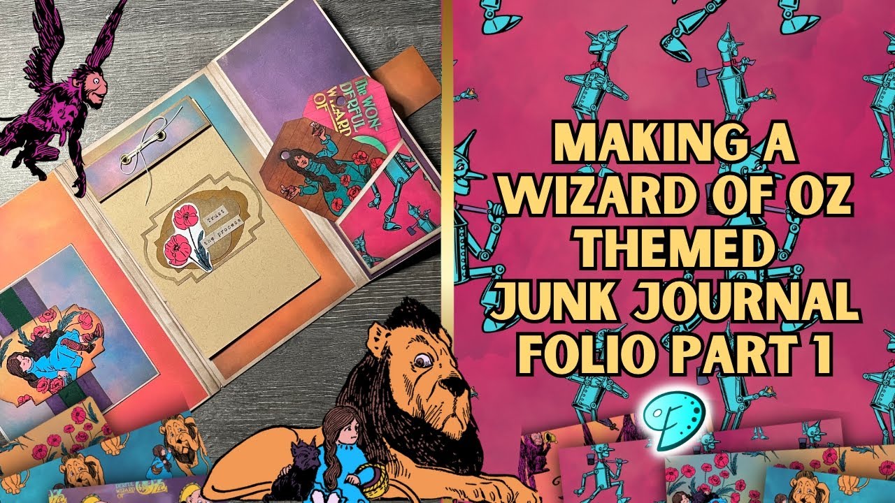 Making a Wizard of Oz themed Junk Journal Folio Part 1 💚 #junkjournal #emilydesigns #journal #books