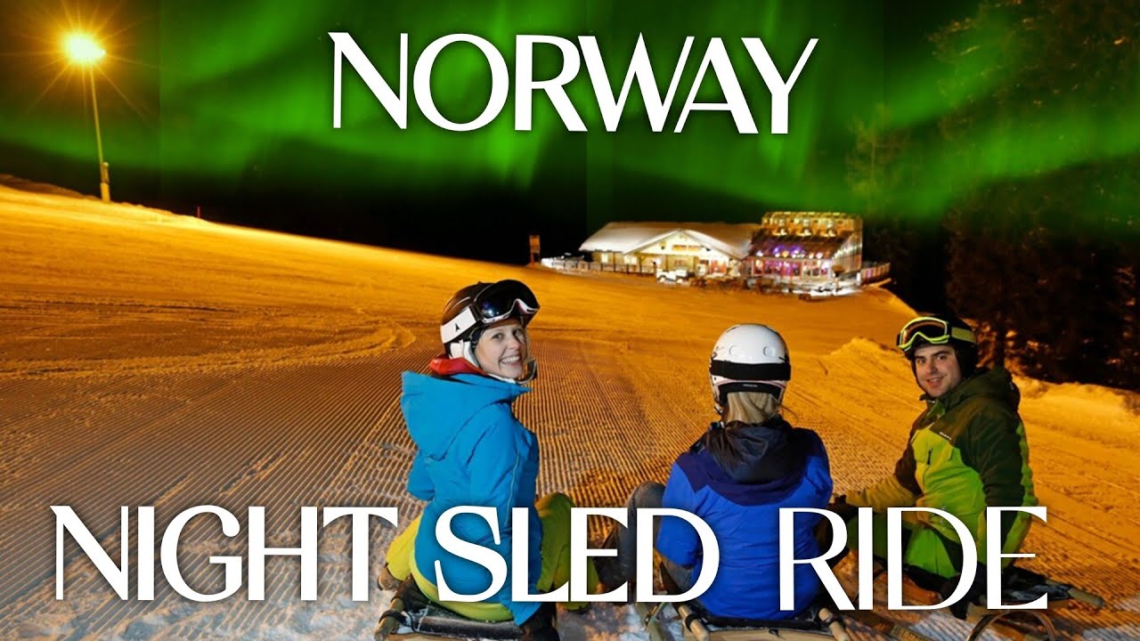 🌚Night Sled Ride in Oslo🛷❄️🇸🇯 Winter Spors in Norway