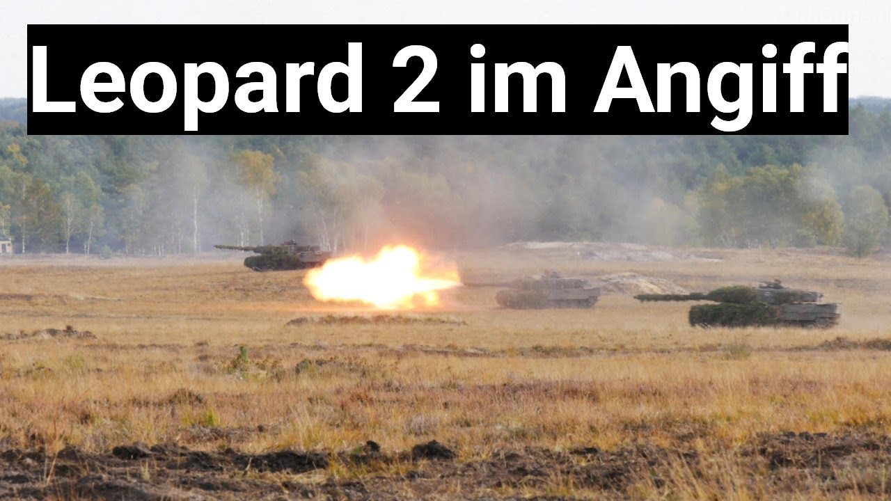AL&Uuml; 2022: Panzerkompanie im Angriff - Leopard 2 schie&szlig;t scharf - Moderator erschrickt