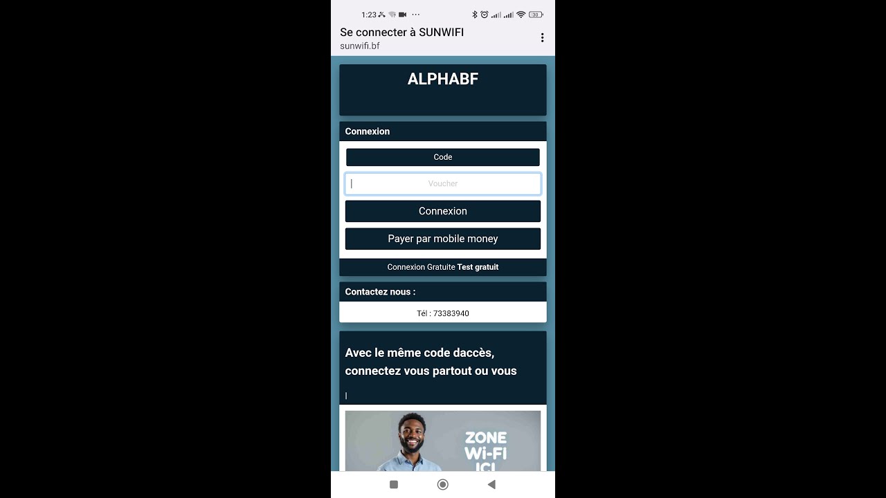 SUNPAYPRO, Votre  Système de Vente de Ticket  Wifizone par Mobile Money