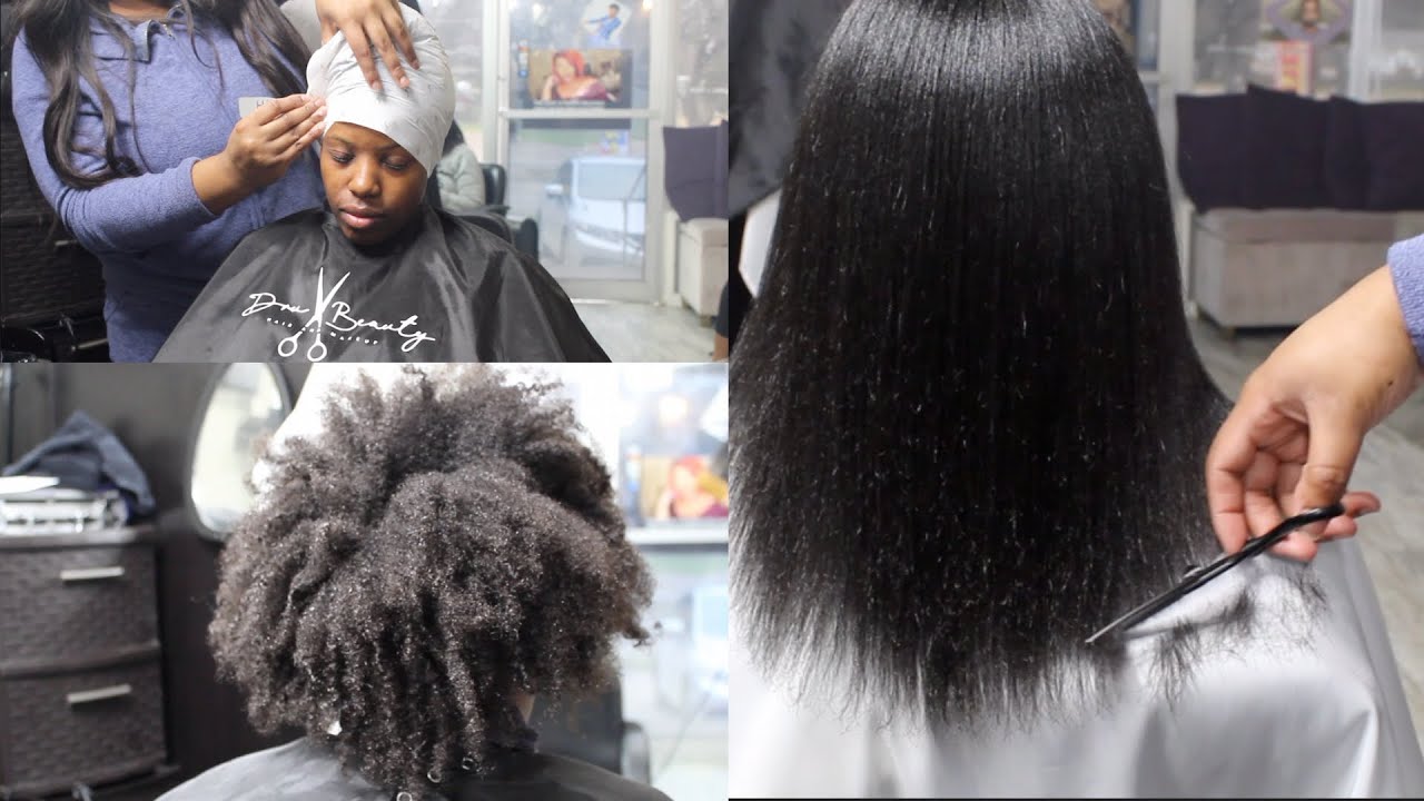 HAU Hair Pack or Hair Crack?! SILK PRESS AND TRIM NATURAL HAIR TRANSFORMATION