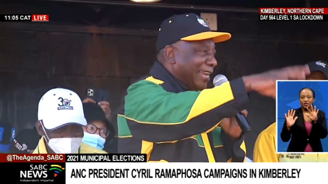 LGE 2021 | ANC president Cyril Ramaphosa addresses supporters in Kimberley