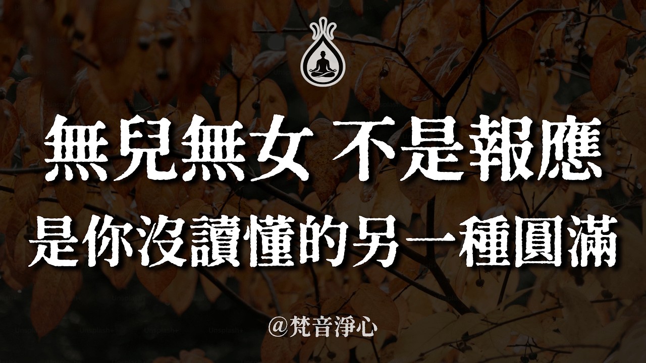 沒有孩子就是上輩子造孽？錯！佛法裡的因果根本不是這樣算的 #梵音淨心 #無兒無女 #因果真相 #佛法開示 #放下執念 #圓滿人生