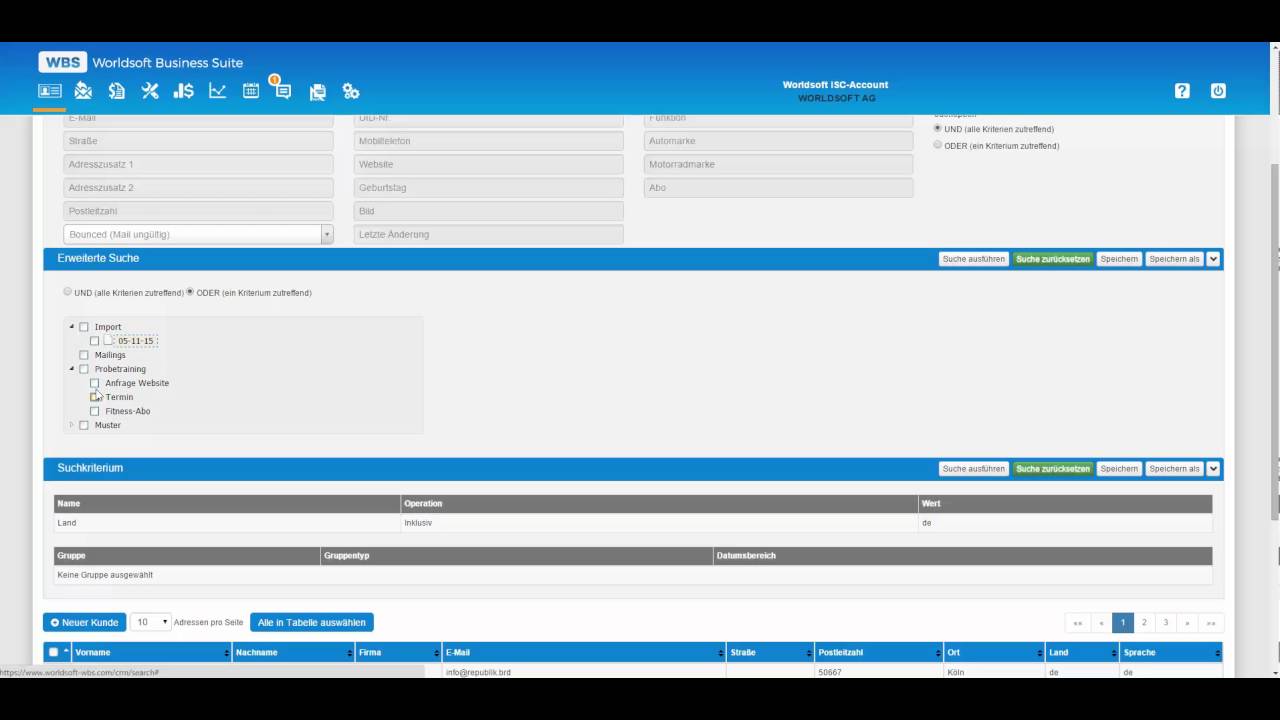 CRM Suchfilter erstellen