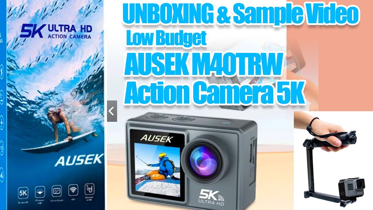 AUSEK M40TRW Action Camera 5K Unboxing and sample video
