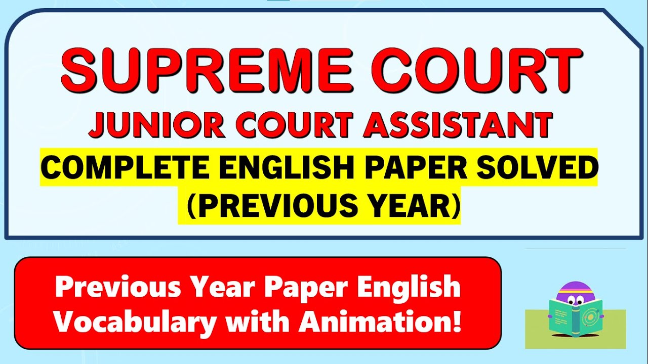 SUPREME COURT JCA Previous Year English Vocabulary Paper