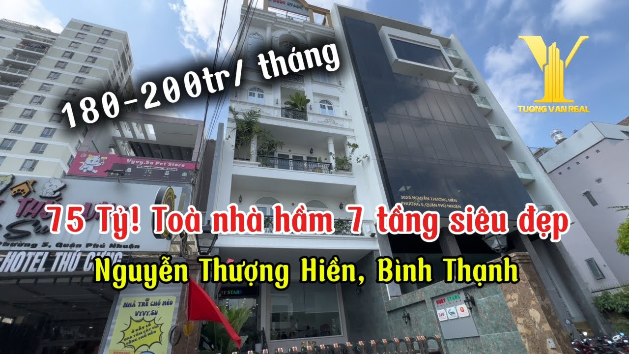 75 Tỷ! Bán toà nhà đẹp hầm 7 tầng MT Nguyễn Thượng Hiền, Phú Nhuận 1000 m2 sàn, dòng tiền ~200tr/th