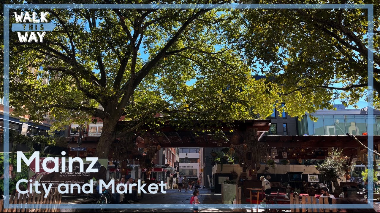 Mainz City and Market - Walking Tour 4K
