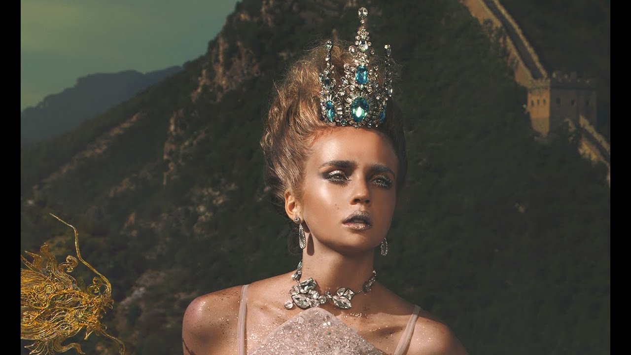 BBC World News in China with photographer Miss Aniela shooting world-renowned dresses by Guo Pei