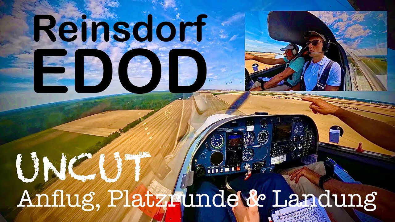 Flugplatz Reinsdorf | EDOD | Anflug, Platzrunde & Landung | UNCUT