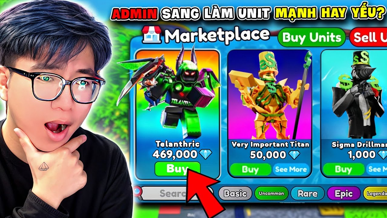 BI HUỲNH MỞ 1000 HÒM SỞ HỮU UNIT ADMIN TELANTHRIC 0.1% TRONG TOILET TOWER DEFENSE