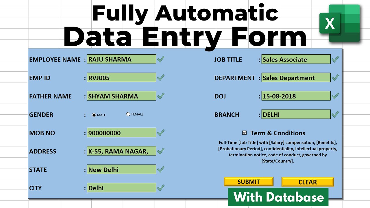 Automated Data Entry Form in Excel | Data Entry in Excel | Data Entry Software
