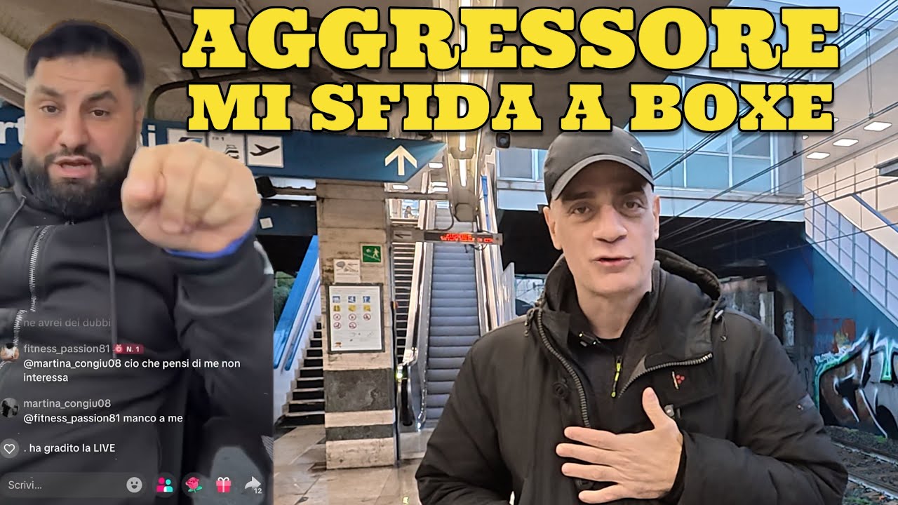 Aggressore Sfida Cicalone ad  un incontro di Boxe