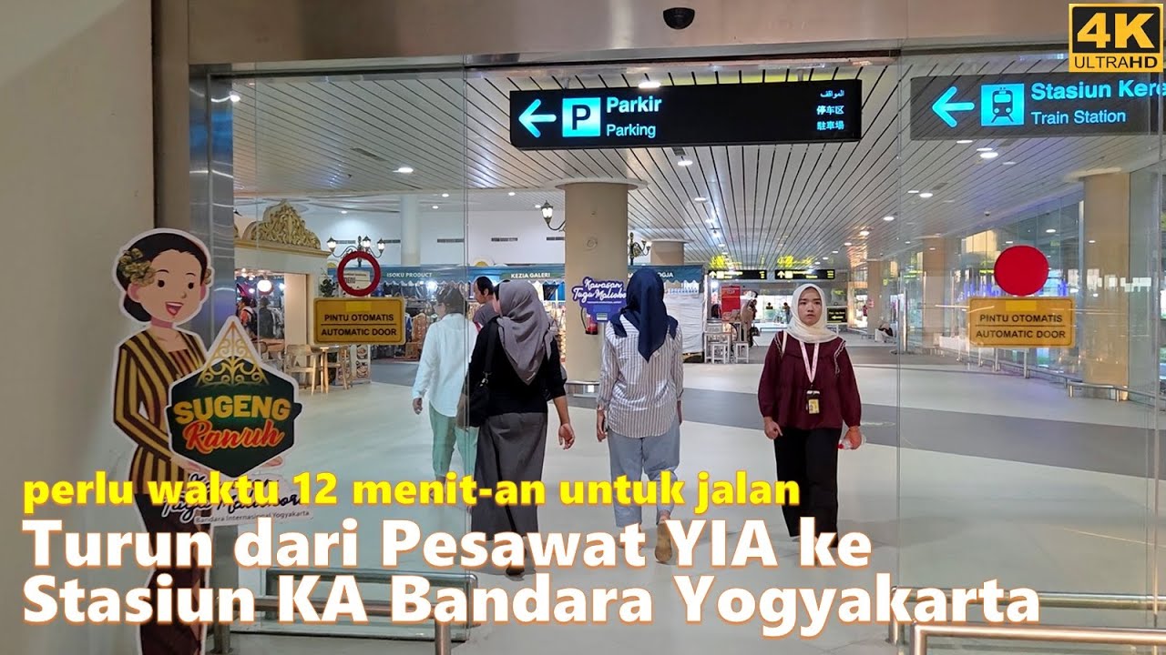 12 minutes walk from getting off the plane to Yogyakarta airport train station‼️#walkingaround