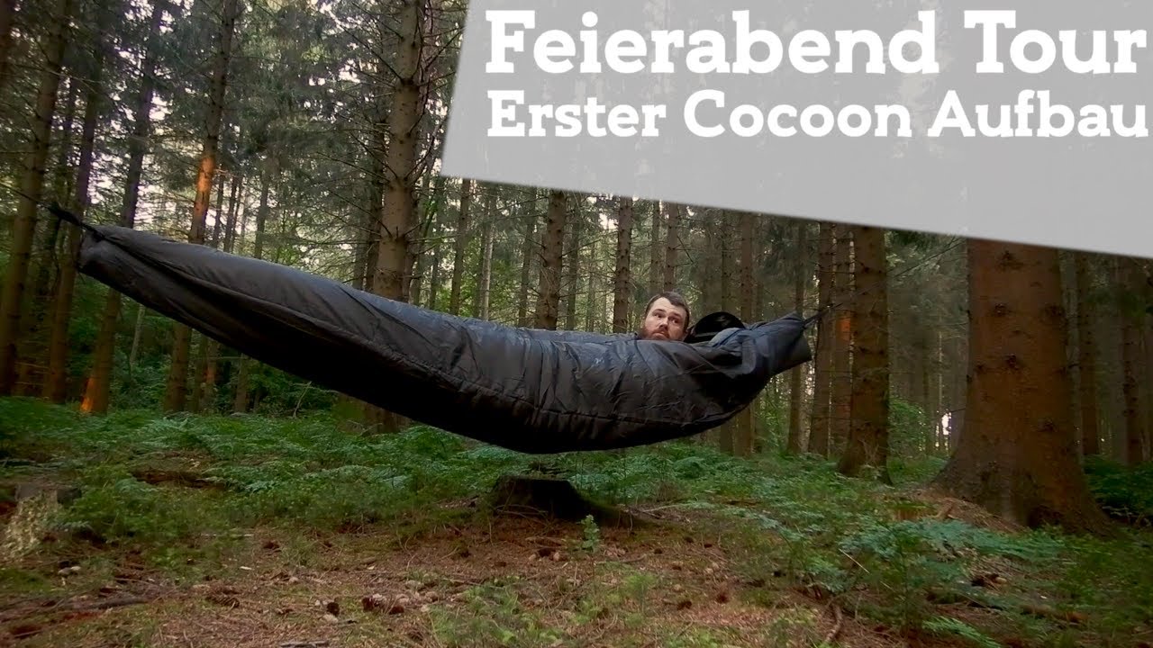 Feierabend Tour und erster Aufbau vom Snugpak Cocoon bei Bushcraft Waldläufer Tour 
