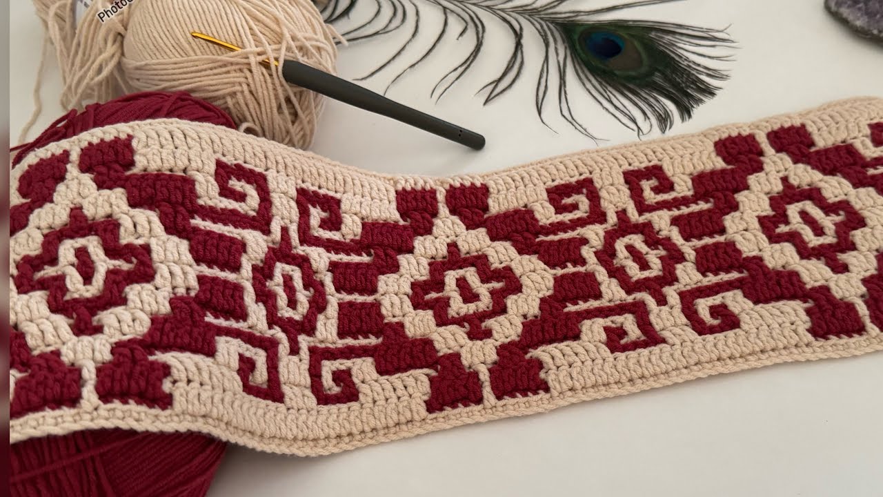 Сочетание традиционных узоров ковров с техникой мозаики крючком #crochet #diy #traditional