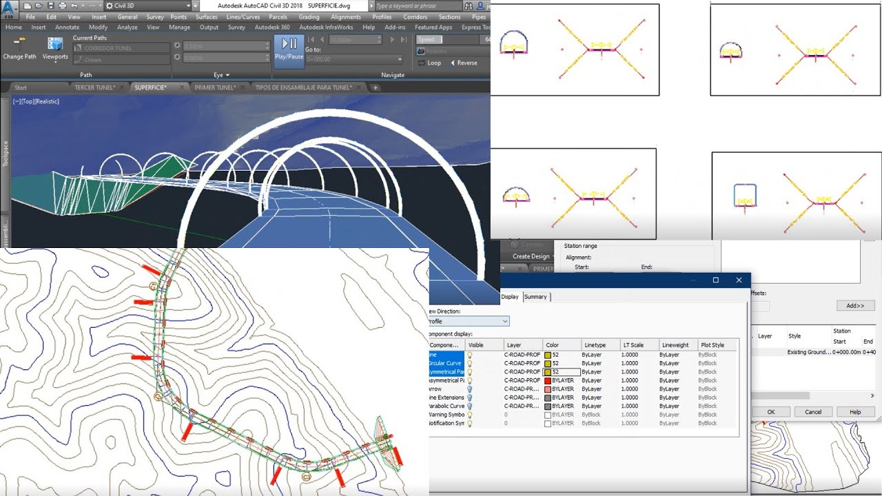 017. DISEÑO DE TÚNEL COMPLETO CON AUTOCAD CIVIL 3D