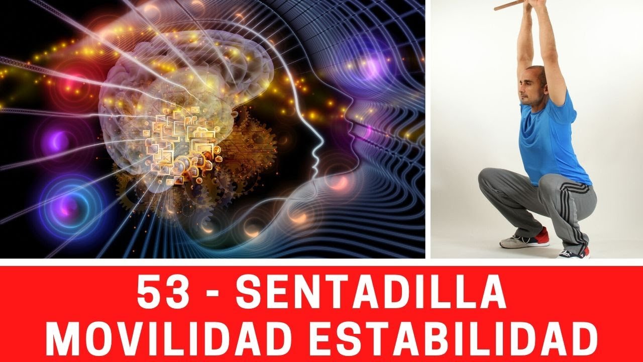 53. Squat (sentadilla) movilidad, estabilidad con un bastón para mejorar la posición profunda.