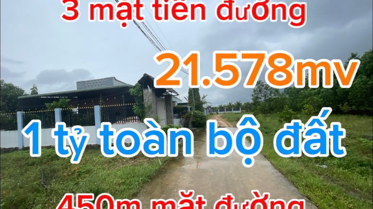 Đã bán 3 mặt tiền đường giá 1 tỷ hết đất.trên đất đang trồng cỏ đột biến