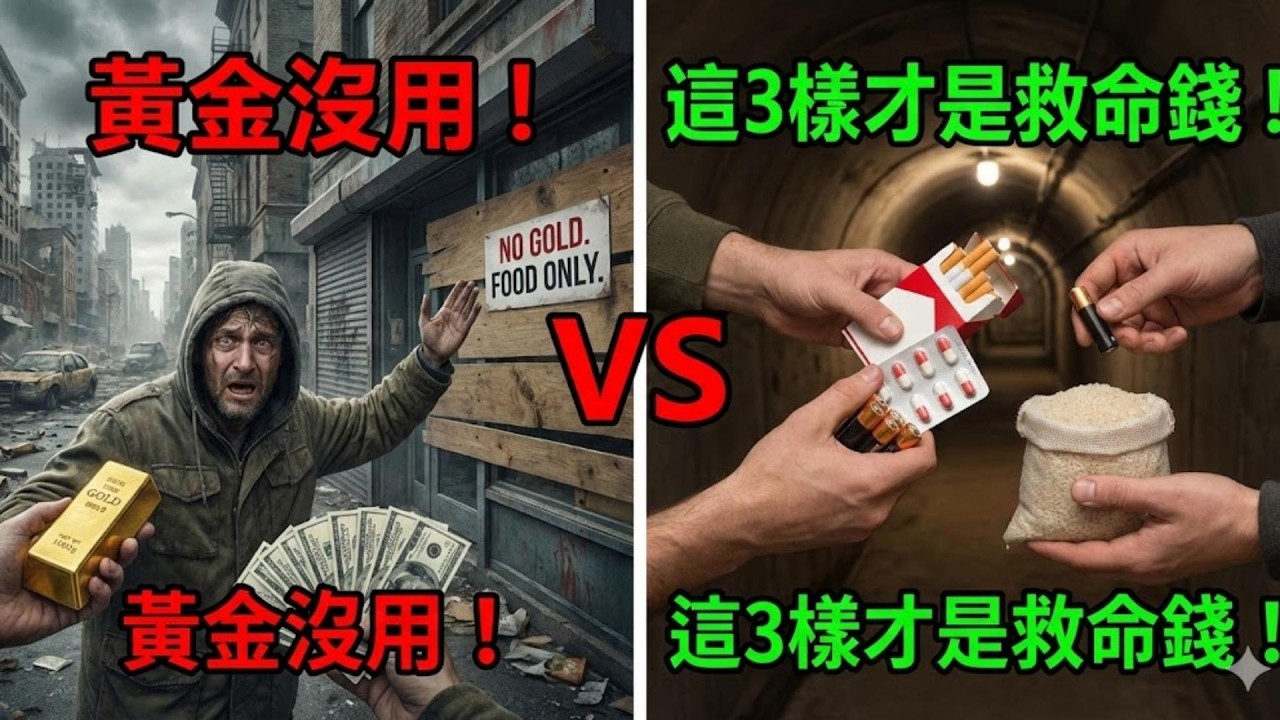 如果战争爆发，黄金就是废铁！这3种「影子货币」才是保命符，关键时刻能换一条命！#2026台海 #戰爭生存 #急難背包 #黃金無用#金钱心态
