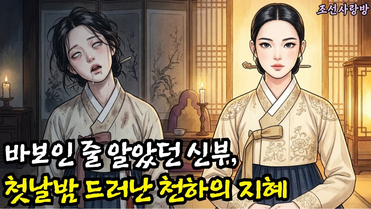 바보인 줄 알았던 신부, 첫날밤 드러난 천하의 지혜 #야담 #민화 #옛날이야기