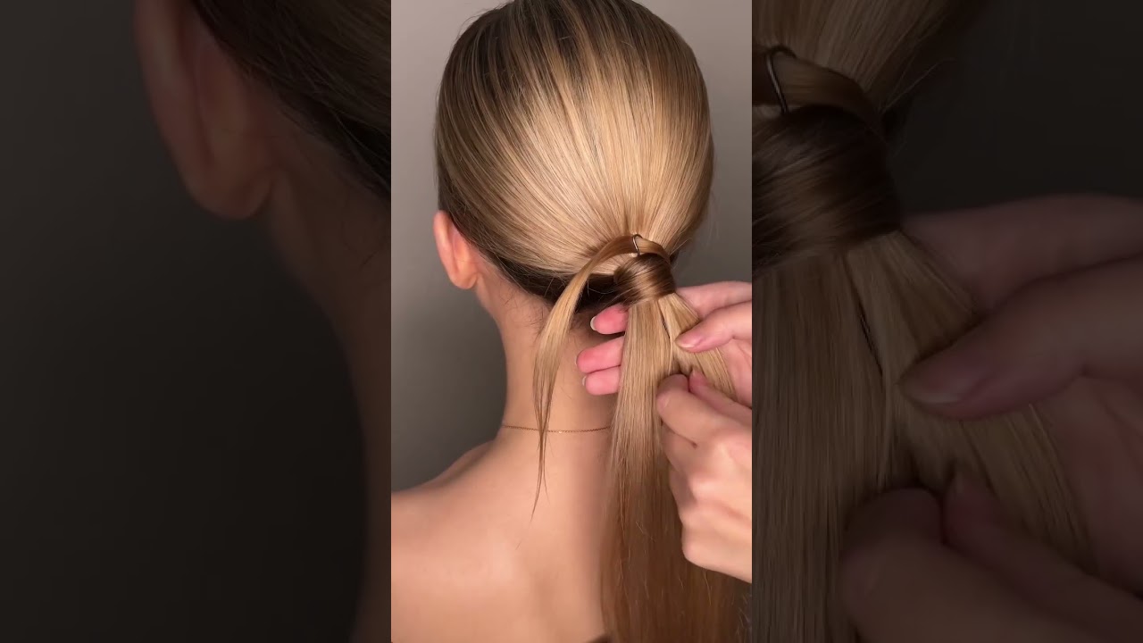 Hair tutorial how to hide hair scrunchie | Как скрыть резинку для волос