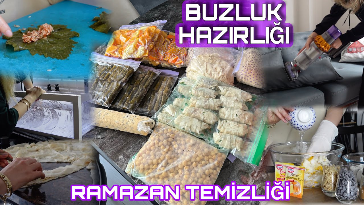 6 ÇEŞİT RAMAZAN BUZLUK HAZIRLIĞIM🌙 BUZLUK TARİFLERİ | DETAYLI RAMAZAN TEMİZLİĞİ 🫧 PİZZA HAMURU 🍕