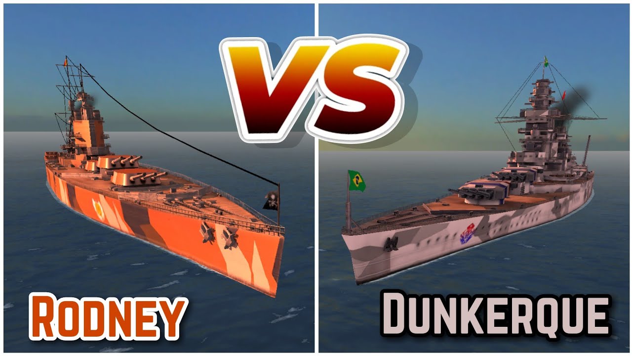 HMS Rodney VS FS Dunkerque  Which is faster? 🤔 - Battle of Warships