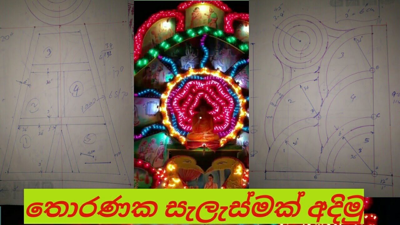 ප්ලෑශර් කොට සහ තොරණ නිර්මාණය ### තොරණක  සැලැස්මක් අදිමු ##