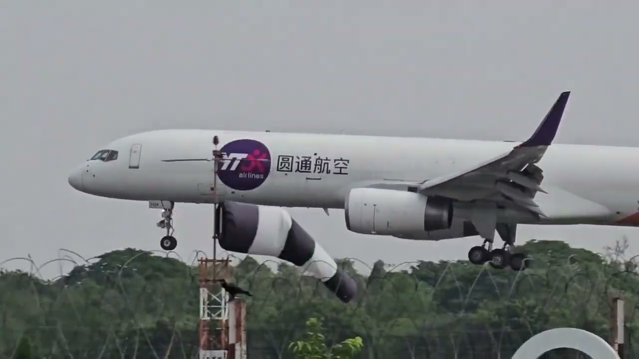 YTO CARGO AIRLINES BOEING 757 LANDING AT CHENNAI AIRPORT 