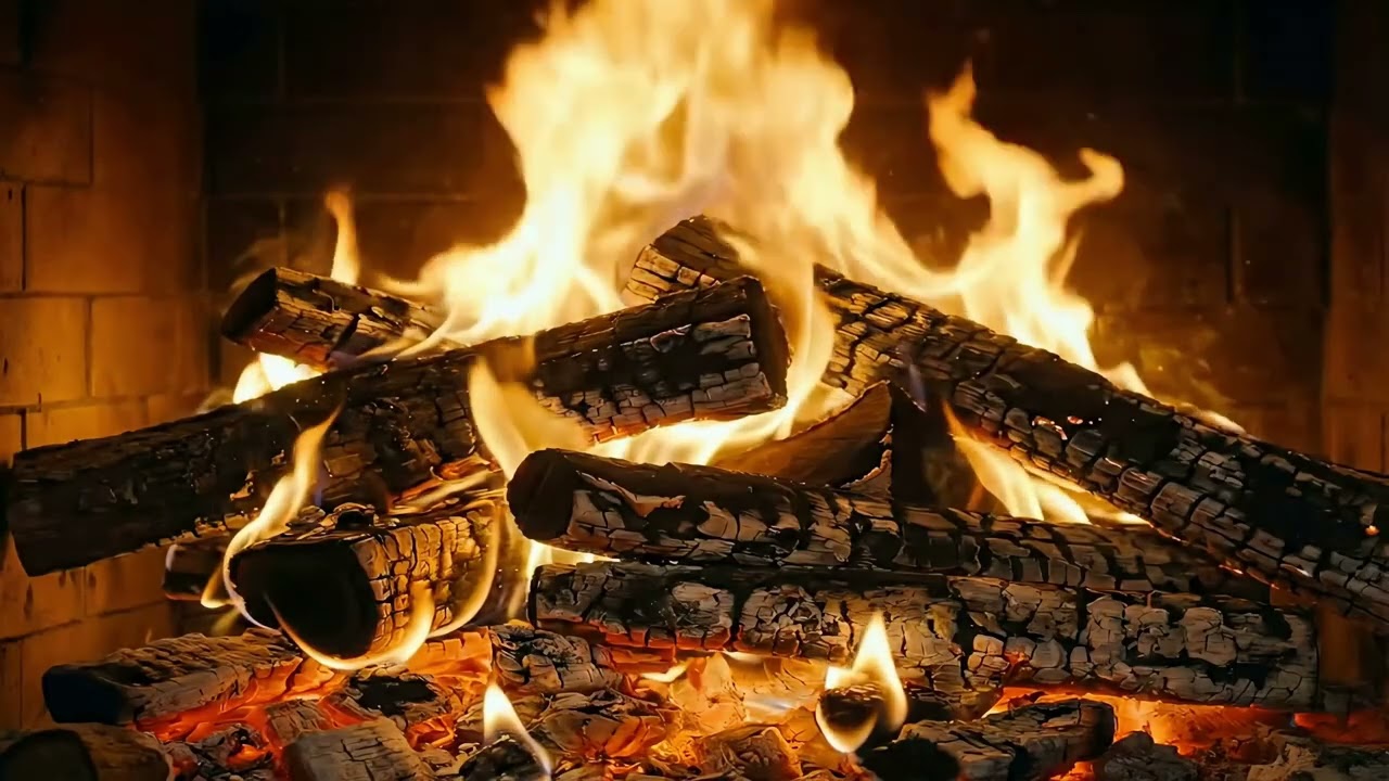 10 Hours Fireplace Ambience 🔥 | Warm Fire Sounds | Stress Relief