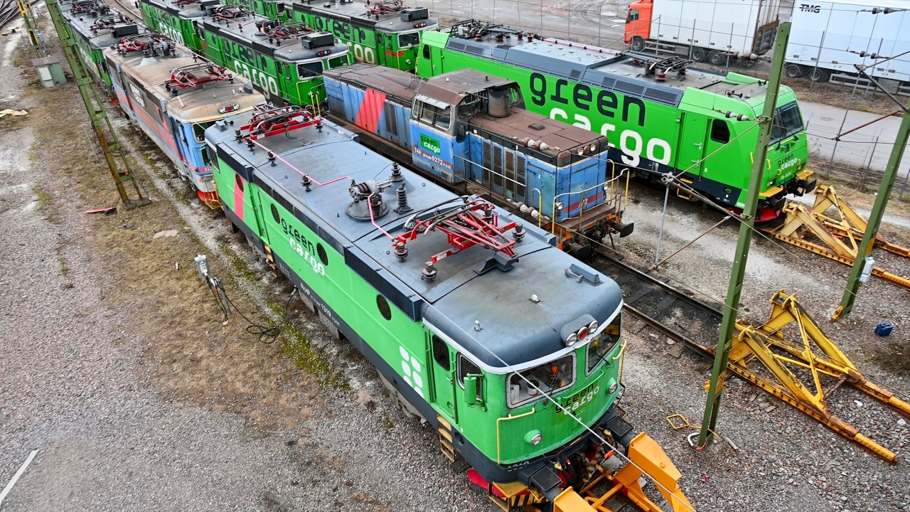 Trains in Hallsberg part 13 - Strong winds and unusual guests