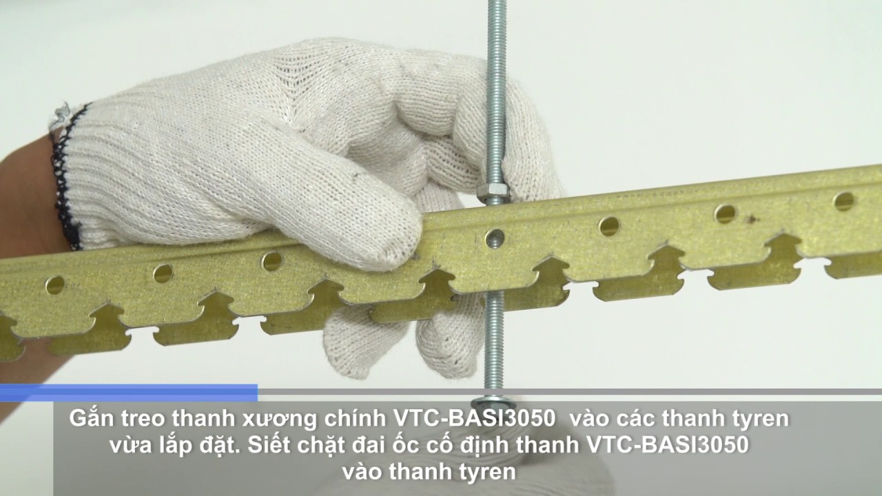 Đóng trần thạch cao phẳng Vĩnh Tường Gyproc với U xương cá | Vĩnh Tường BASI + tấm Gyproc