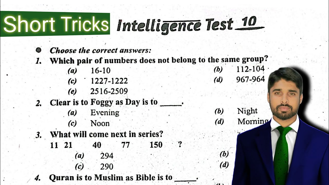 P-10 Verbal Intelligence Test | Verbal Reasoning Questions