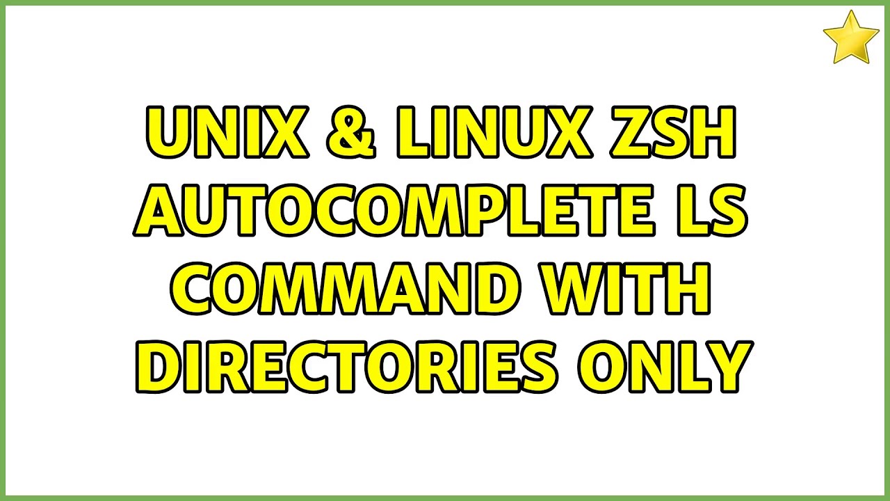 Unix & Linux: Zsh autocomplete ls command with directories only
