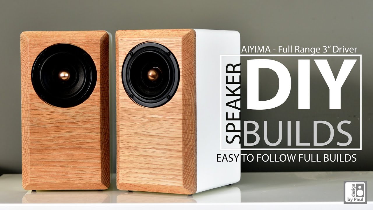 Mini Desktop Bookshelf Speaker Build. DIY Build Your Own Speakers. Full range AIYIMA 3