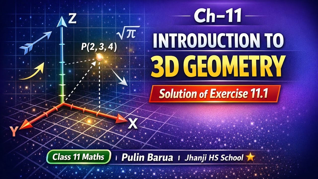 Ch11: Introduction to 3D Geometry|| class 11 maths|| solution of Exercise 11.1