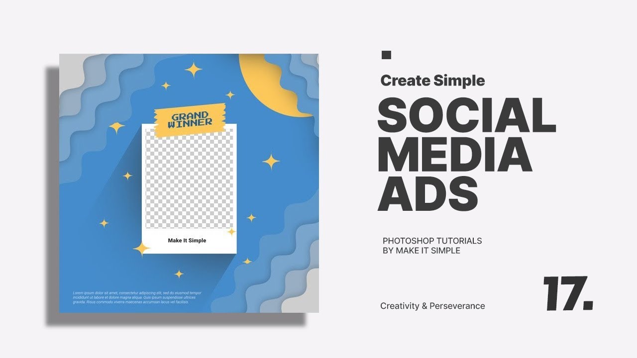 Photoshop Tutorial: Simple Social Media Ads Design #17 (Free PSD)