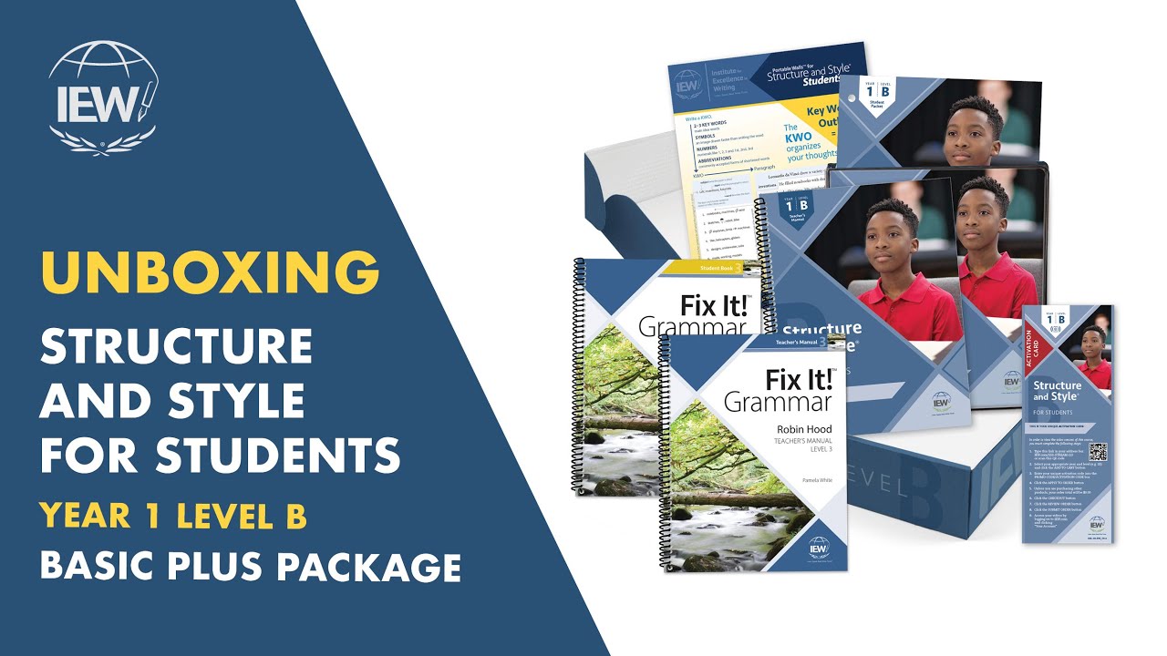 IEW's Structure and Style for Students: Year 1 Level B Plus (SSS-1B-PLUS) Unboxing