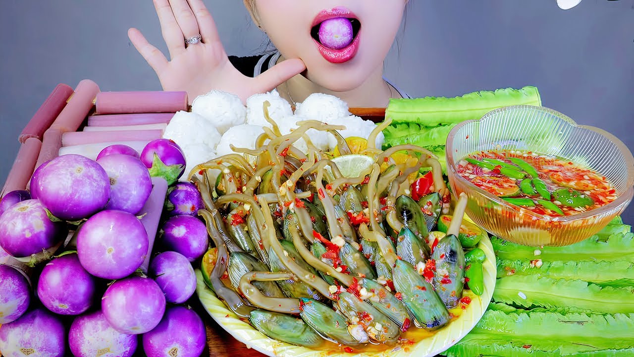 ASMR MẮM CÀ XỈU |  marinated Sea bean sprouts | LINH-ASMR