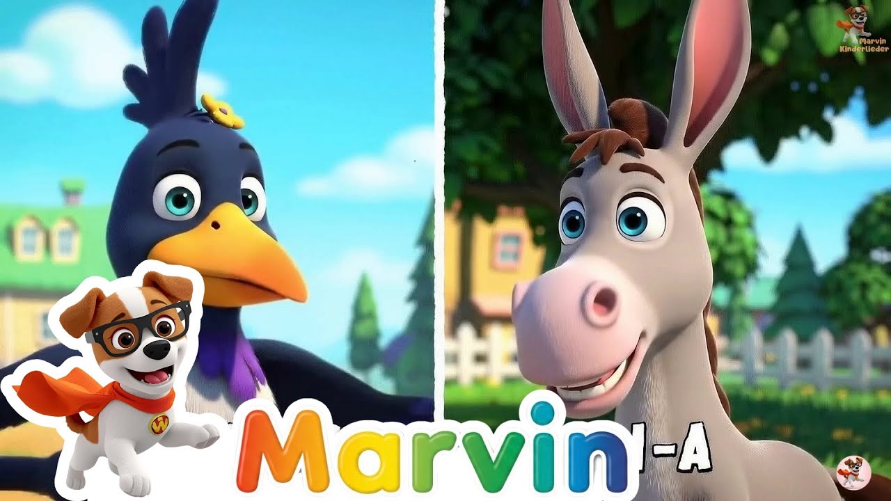 🎵 4 Lustige Tierlieder für Kinder! Häschen, Kuckuck & Tierbabys | Marvin Kinderlieder
