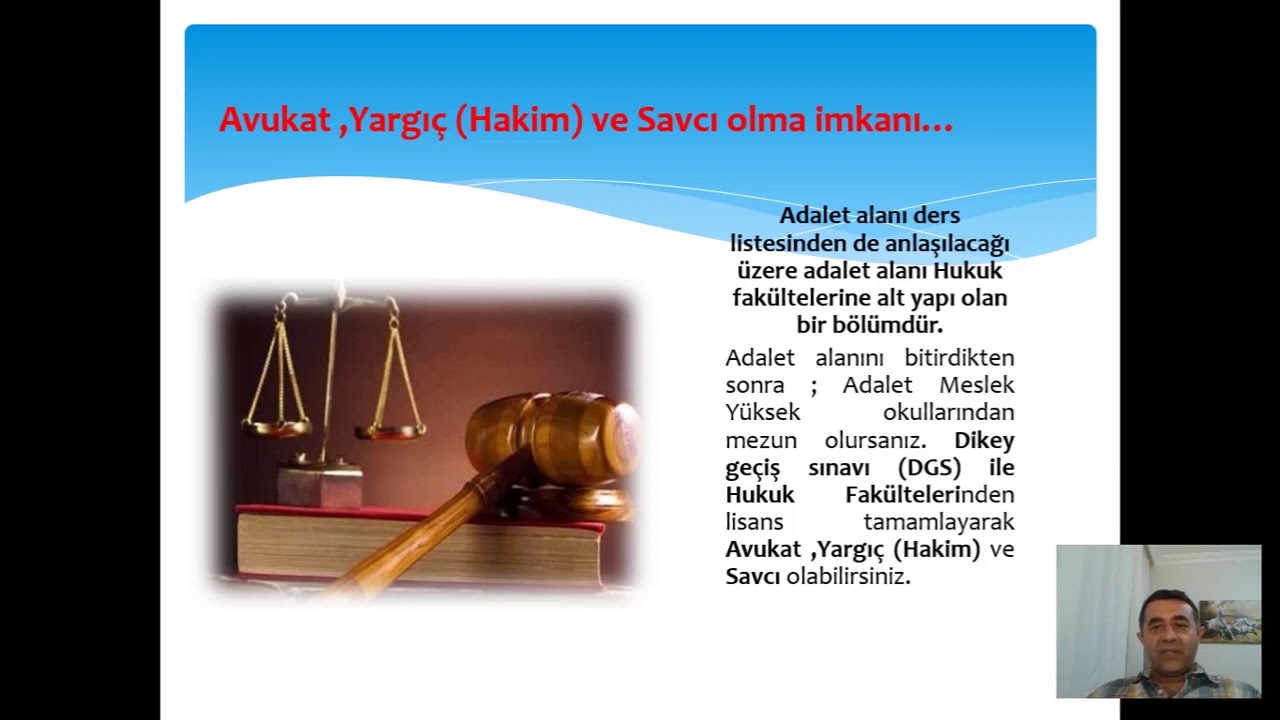 Meslek Liselerinden Adalet Alanı ve Dalları