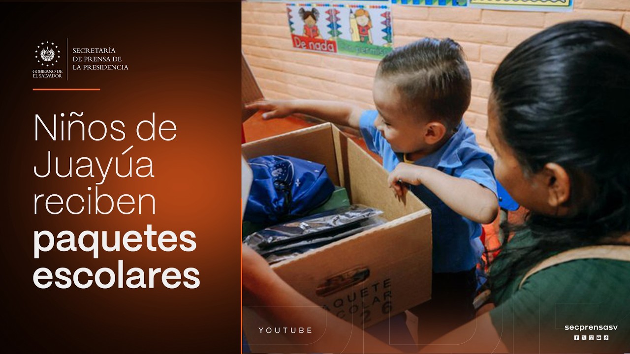 Gobierno del Presidente Nayib Bukele entrega insumos académicos en cantón San Juan de Dios, Juayúa