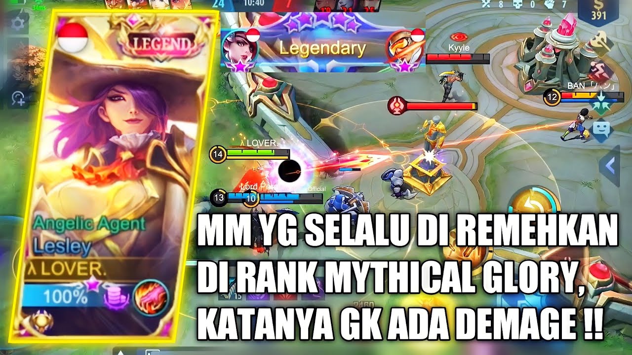 LESLEY LEGENDS IS BACK !! LESLEY HYPER DI MYTHICAL GLORY PAKAI BUILD ONE SHOT ONE KILL DI SEASON 20