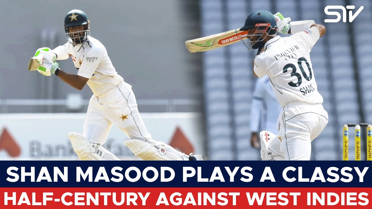 Shan Masood Plays a Classy Half-Century Against West Indies | 1st Test 2025 | PCB | M3L1K