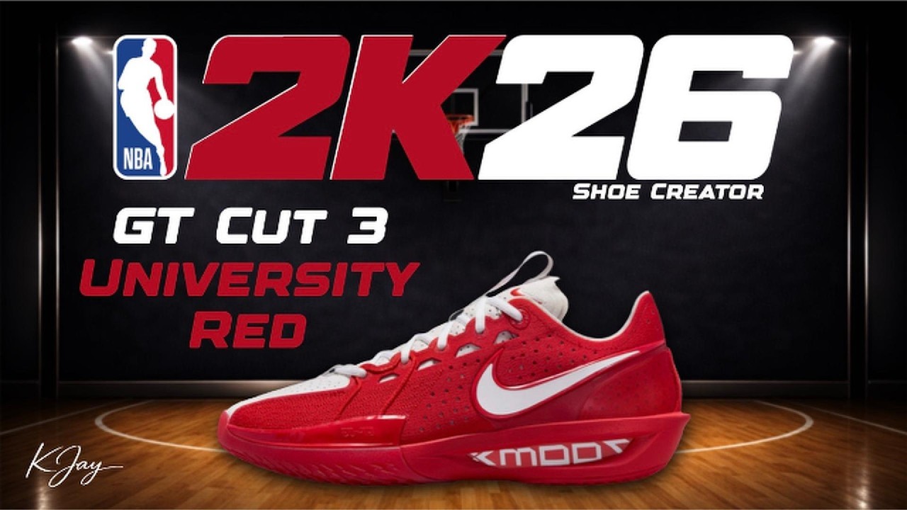 NBA 2K26 Shoe Creator - How to make Nike Air Zoom GT Cut 3 TB 'University Red'
