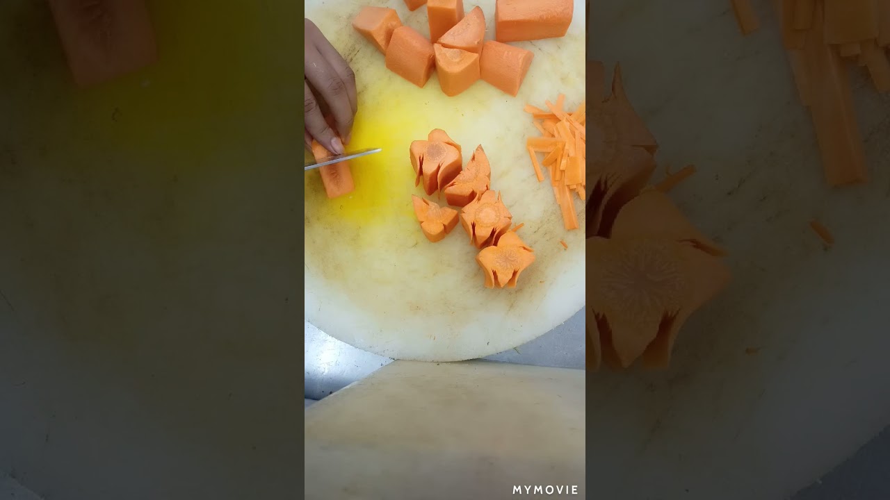 how to make carrot carving garnish / art of carrot cutting designs...