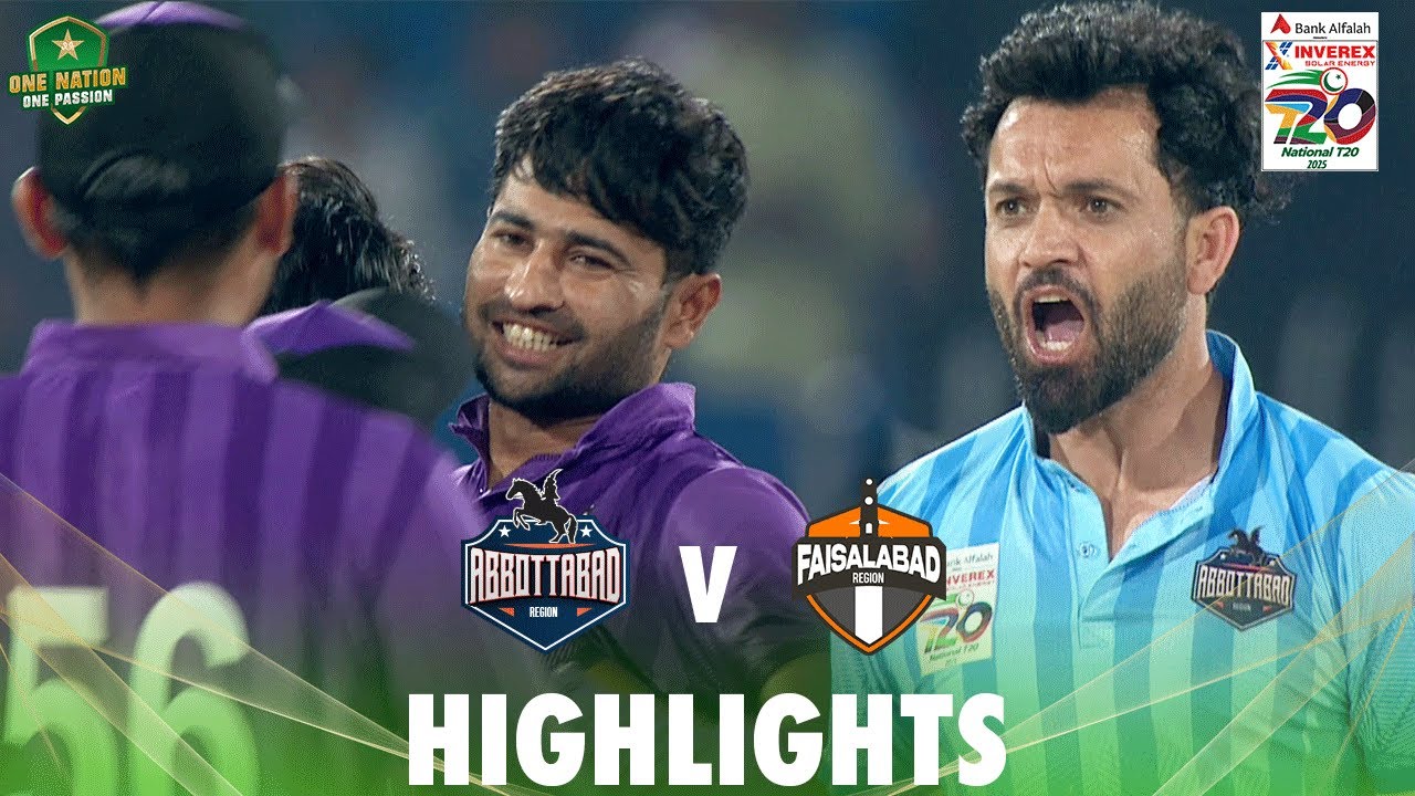 Full Highlights | Abbottabad vs Faisalabad | Match 21 | National T20 Cup 2025 | PCB |  M2L1